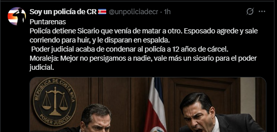 AntiMonitorcr's tweet photo. @gossipbabygirlx @laurapresi2026 Culpa de Laura Fernandez (sarcasmo) 

Que hijos de puta @PoderJudicialCR https://t.co/LwD8KyJIr5