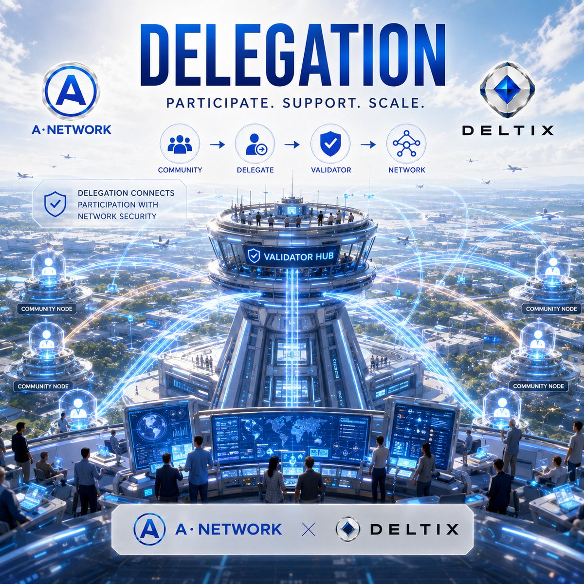 NexaANetwork's tweet photo. Delegation makes participation more accessible.

Instead of everyone needing to operate infrastructure themselves, participants can support validators and contribute through delegation.

Simple idea. Powerful network effect. ⚡🌐

@ANetworkLLC
#ANetwork #ANet #wANet #DLTX #wDLTX https://t.co/jP0HEDCKyx