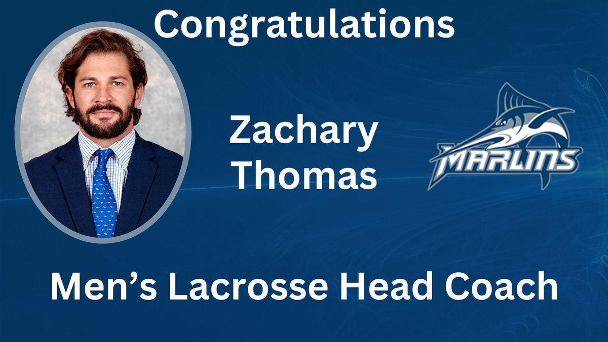 marlinsathletic's tweet photo. Welcome to the Marlin Family! 

Batten University Athletics is excited to announce Zachary Thomas Named Next Head Men’s Lacrosse Coach for Marlins!

#MarlinNation // #WelcomeCoach https://t.co/k4Iz86xaYK