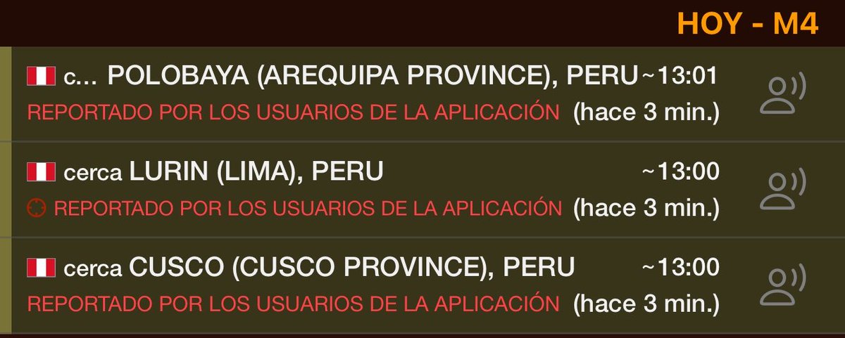ClimaPeruMundo's tweet photo. Alerta de sismos dice que acaba de suceder en Lima, Cusco y Arequipa; se rayó❓ #peru #temblor https://t.co/17pDNlKtG6