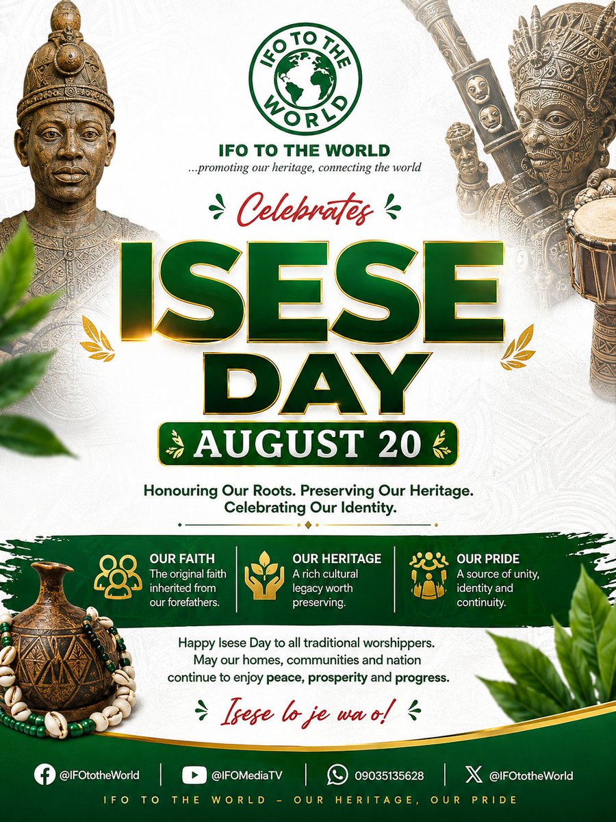 IFOtotheWorld's tweet photo. IFO TO THE WORLD: Celebrates ISESE DAY 2026

#IseseDay2026 #IFOtotheWorld https://t.co/zX30ptpW0Y