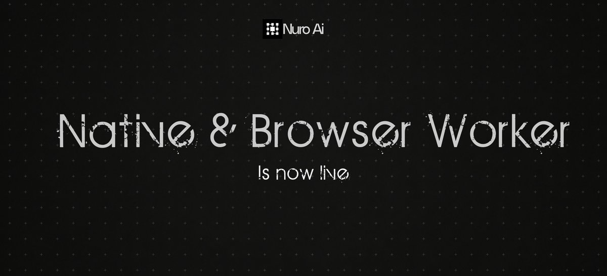 nuroai_'s tweet photo. Native and Browser Workers are now LIVE and actively working.

https://t.co/ot0a1SQy3F

The infrastructure is no longer just an idea ,workers are up, connected, and executing in real time. This marks another major step toward a fully operational network where both native and browser environments can contribute seamlessly.