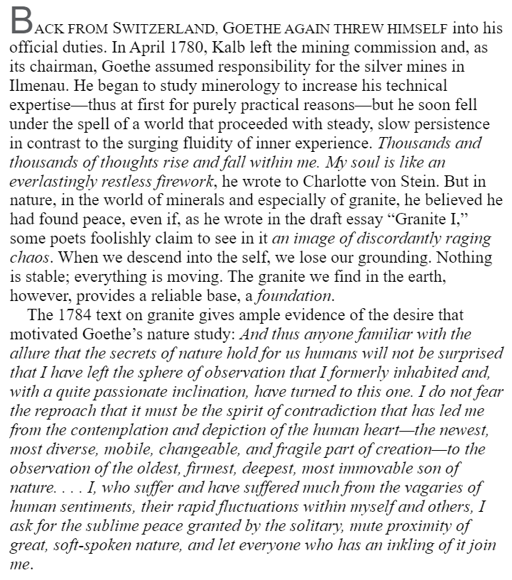 realKalos's tweet photo. In the study of nature, Goethe found peace.

"I, who suffer and have suffered much from the vagaries of human sentiments, their rapid fluctuations within myself and others, I ask for the sublime peace granted by the solitary, mute proximity of great, soft-spoken nature, and let everyone who has an inkling of it join me."