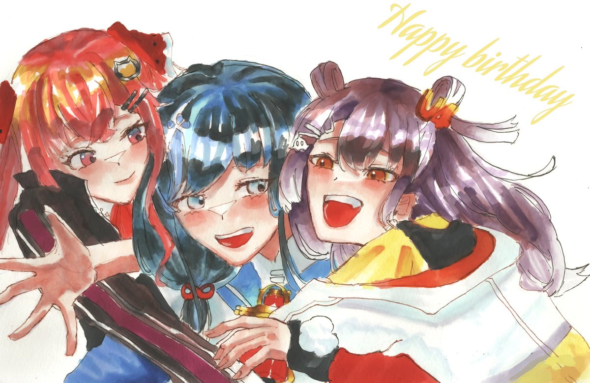 ma3nodi's tweet photo. 4回も祝わせてくれてありがとう😭😭今年は初デジタルで描いたんだ(気づき)1枚目から古い順 https://t.co/QVEQvATImM