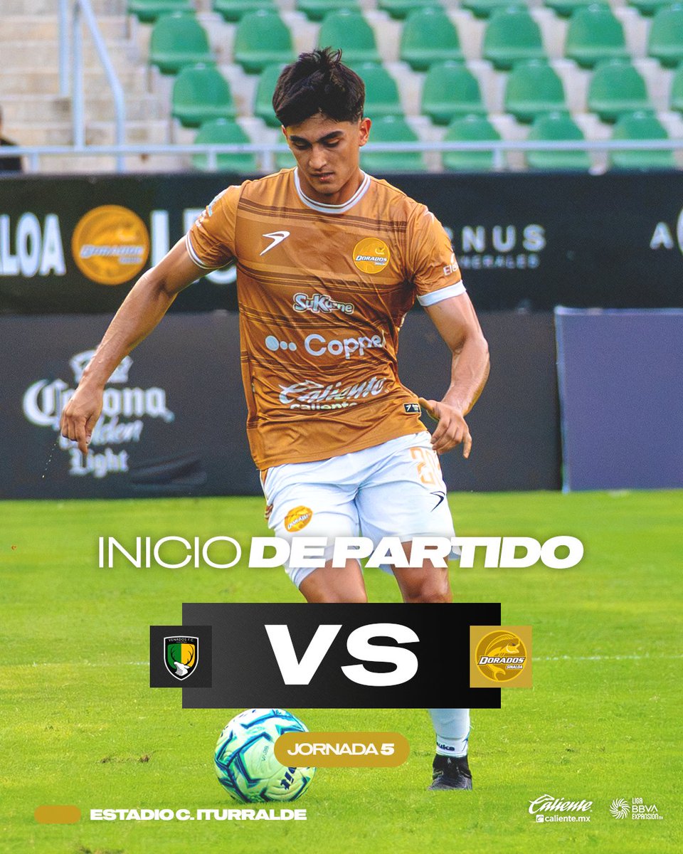 Dorados's tweet photo. 🔛 | ¡Arranca la Jornada 5 en Mérida! 

¡DALEEEEEE, DORADOS! 🔥

📺ESPN y Disney+ https://t.co/wH9hd4pffs
