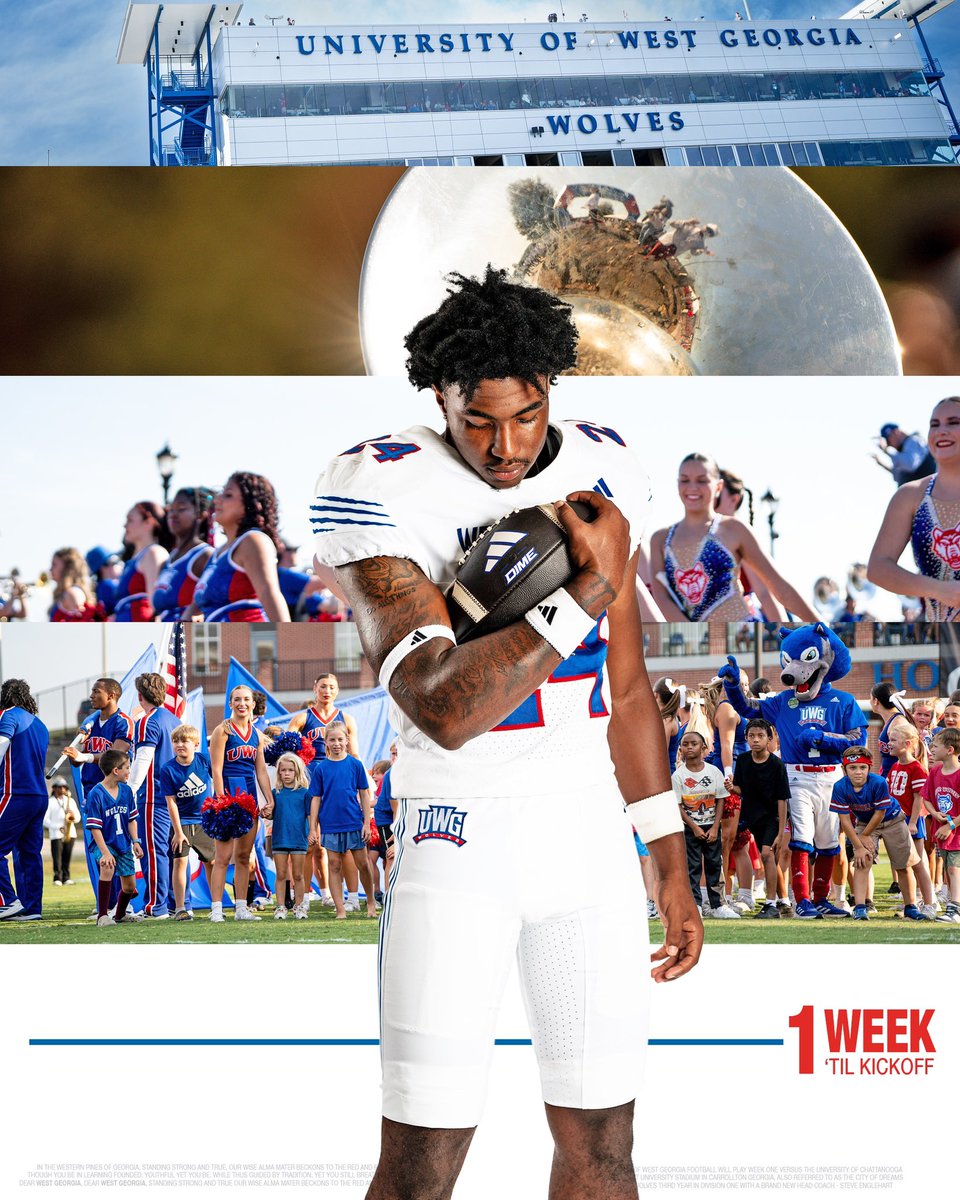 UWGFootball's tweet photo. 1 WEEK

#BuiltForMore https://t.co/E643u7QQQP