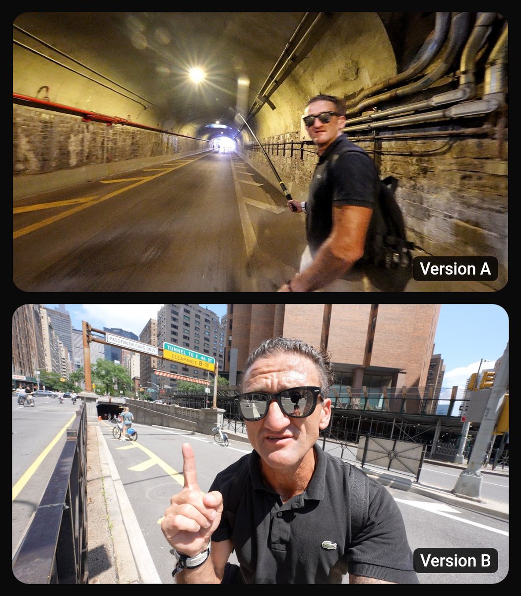 ThumbnailWatch's tweet photo. 🚨 LIVE A/B TEST: @Casey is currently testing 2 thumbnails on this video.

"Skateboarding this NYC Tunnel is Legal Once a Year" https://t.co/tCUAnkDZyl