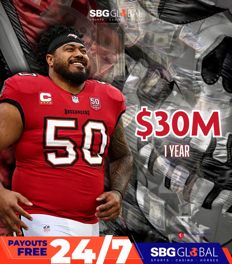sbgglobal's tweet photo. Vita Vea and the Buccaneers reached agreement today on a one-year, $30 million extension 🏈💰🏴☠️
#SBGGLOBAL #Buccaneers #NFL #VitaVea #GoBucs #FootballNews https://t.co/tf4MGE6zVS