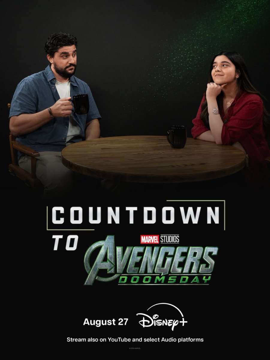 OneTakeNews's tweet photo. Iman Vellani and Frank Alvarez will co-host a 5-episode podcast counting down to ‘AVENGERS: DOOMSDAY’. https://t.co/Y69B2QM6vE