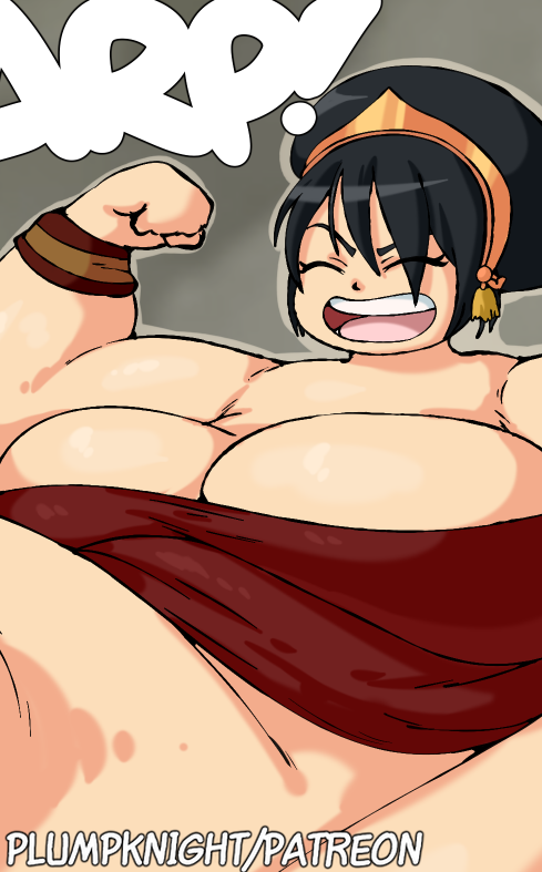 KnightPlump's tweet photo. Toph and Katara were supposed to train with Aang, but  they ended up fighting. Toph took the fight personally. You can check my Patreon page to see the winner of the brawl! 😤💪