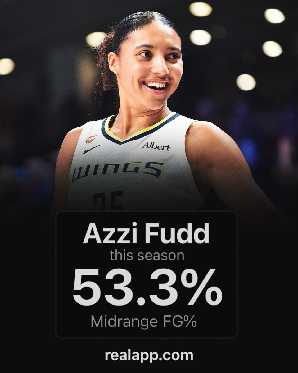 realapp's tweet photo. Azzi Fudd had the highest midrange FG% in a season by a guard in WNBA history. https://t.co/ktCgvR3Gri