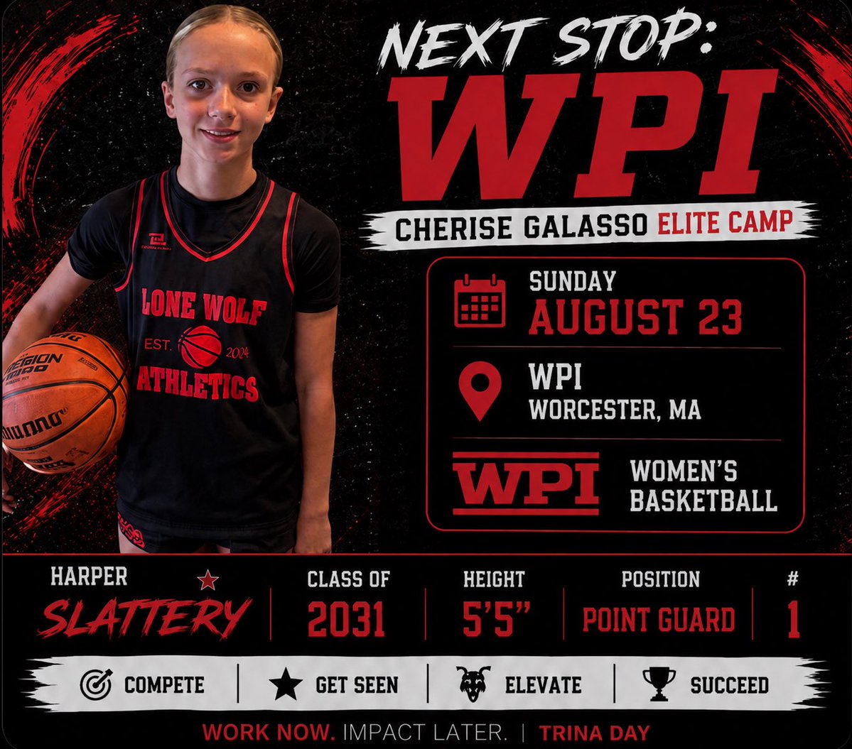 HarperSlatts's tweet photo. This weekend I have been invited to attend WPI basketball elite camp. #2031 #girlballer #moriahvikings #pointguard https://t.co/uVQyPEhFDw