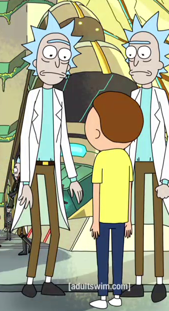 googlyeyedkid's tweet photo. does this morty have two ricks whats goign on here. he does not need two grandpas. his greed sicke ns  me https://t.co/ZoSc5k0znN