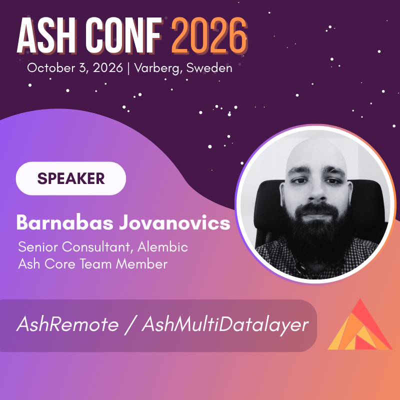 ZachSDaniel1's tweet photo. I'm pleased to announce that @barnabasMJ, one of Ash's longest standing core team members, will be speaking at #AshConf about something very cool and ambitious 😎

I can't wait to hear about these projects. I've only got an inkling and what I've seen so far as *very* cool!

#AshConf is on October 3rd in Varberg, Sweden, the day after #Goatmire. Get your tickets here! 

https://t.co/2pjNACWeZJ