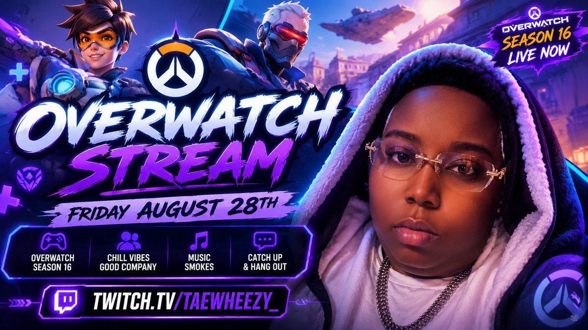taewheezy_'s tweet photo. 🚨 STREAMS FRIDAY &amp; SATURDAY! 🎮💙

Aug. 28th + Aug. 29th — we’re back on Twitch!

Starting off with a chill desktop stream at our new home  &amp; then ending with Overwatch, chill vibes, music, laughs &amp; catching up with the community. 👾

Twitch: https://t.co/LXYhF5jnKk https://t.co/gl0WaIPqJH
