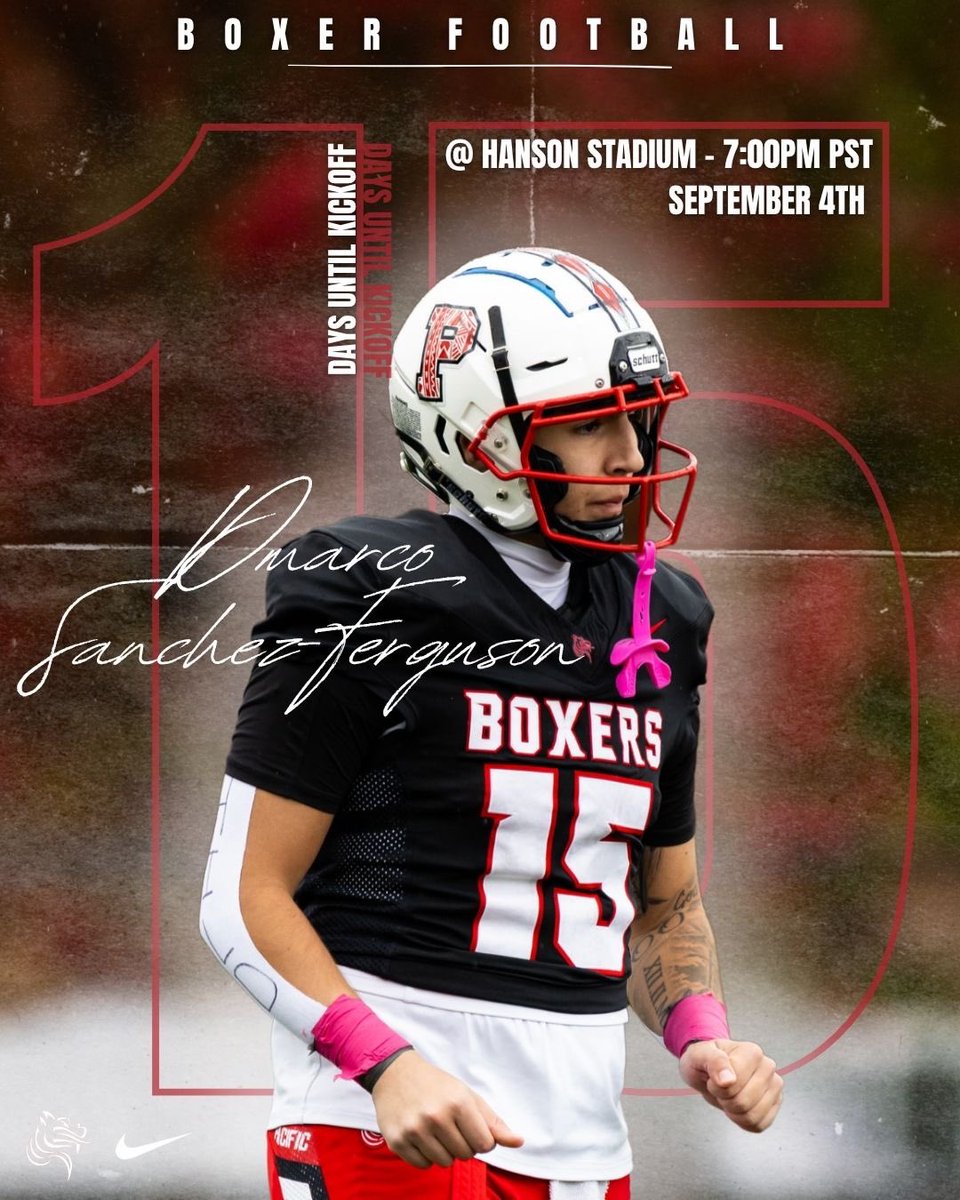 Boxer_Football's tweet photo. We’re right around the corner Boxers!!! LET’S GO!! 🔥 Go Boxers!! 🔥🏈
#1way #goboxers #pacu #boxerohana #d3fb #kickoff #countdown https://t.co/q2u6K5kCHb