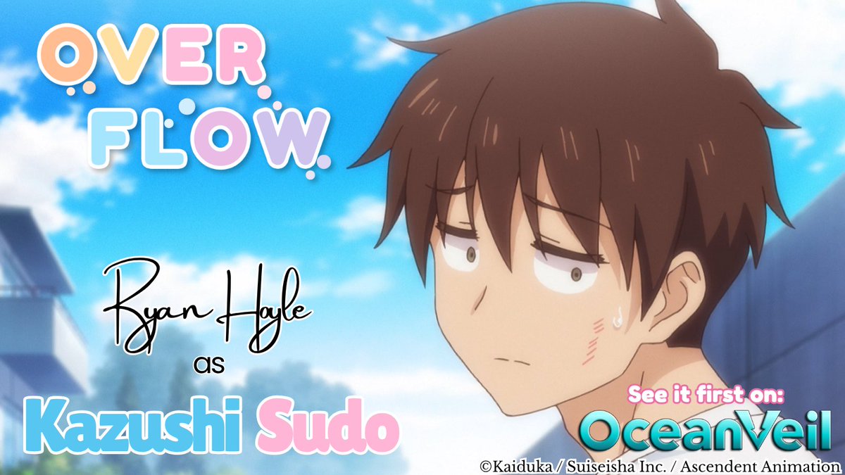 hoyleryan's tweet photo. COME ON IN, THE WATER'S FINE.

It is my great pleasure to announce that I am the voice of Kazushi Sudo for the English dub of Overflow!

Big thank you to @itsapmseymour and @ChloeEvesVA for direction, Jack Westlake for engineering and @AscendedAnime for bringing me onboard! https://t.co/neVLM3qrDH