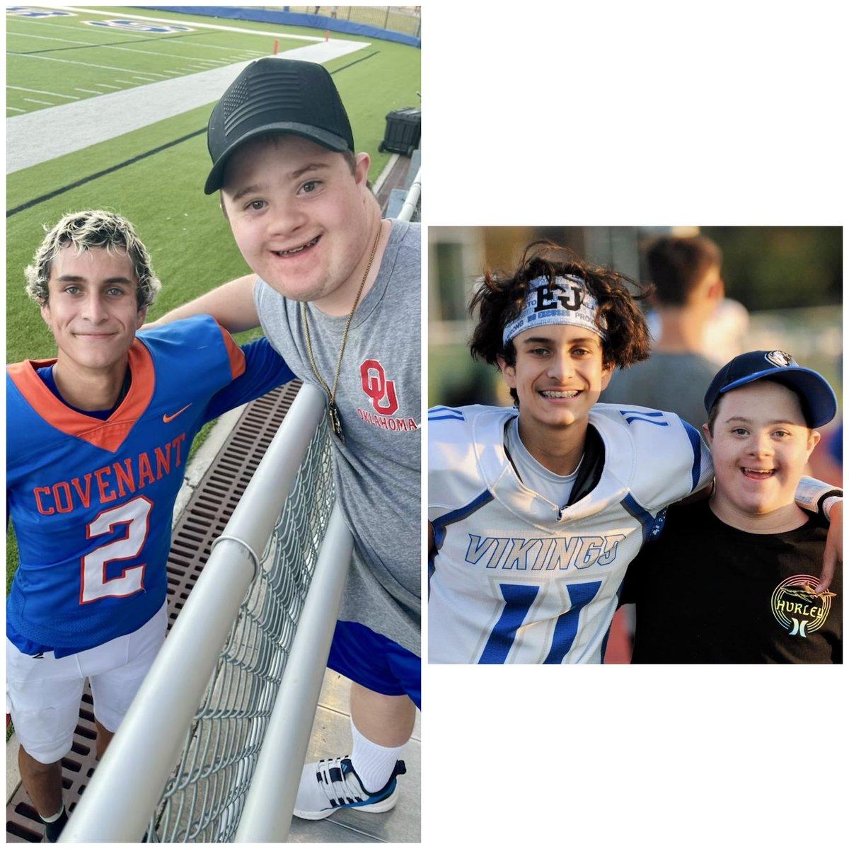 EJ_deAnda_16's tweet photo. 3 touchdowns, but the real highlight was getting to share a moment with my guy. Some friendships are bigger than the scoreboard. @TAPPSbiz @tapps247
#DownSyndromeAwareness #TheLuckyFew #MoreAlikeThanDifferent #InclusionMatters #ChooseInclusion #DifferentNotLess #FootballFamily #MoreThanAGame