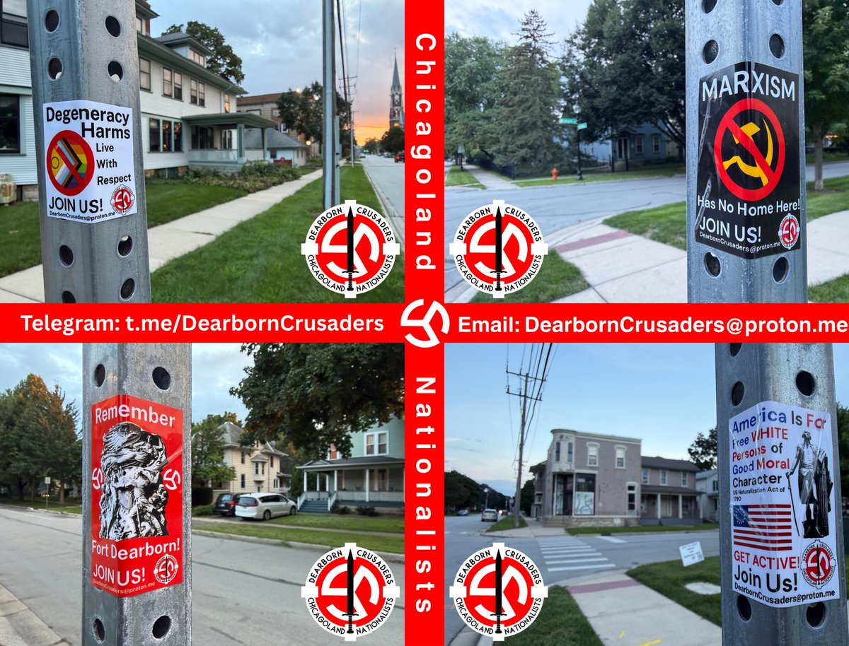 DearbornCruNats's tweet photo. Dearborn Crusaders distributed nationalist material near North Central Collage in Naperville, Illinois! ⚡️🗡️

Get Active! Join Us!
DearbornCrusaders@proton.me https://t.co/jyF9mlFPWW