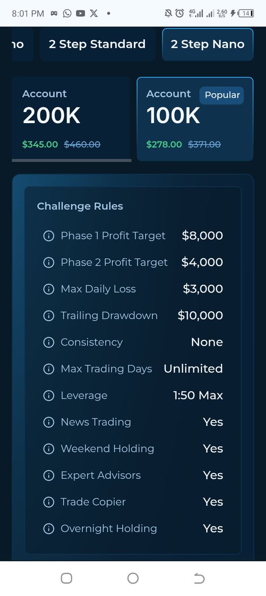 GWANi_MALIYAFX's tweet photo. 🚨 TRADERS, THIS ONE IS FOR YOU! 🚨

Ready to trade bigger without paying full price? 📈🔥

BLUE GUARDIAN is giving you the opportunity to get a $100K 2-Step Nano Evaluation for just $278.25 instead of $371.

And yes — you get 35% OFF when you use my exclusive code:

🔥 MALEEYER 🔥

Why Blue Guardian?

✅ No Consistency Rule
✅ 80% Profit Split
✅ No Maximum Trading Days
✅ 1:50 Max Leverage
✅ News Trading Allowed
✅ Weekend & Overnight Holding Allowed
✅ Expert Advisors Allowed
✅ Trade Copier Allowed

This is not about rushing the market.

It’s about having the capital, following your strategy, managing your risk, and letting your edge play out. 🎯

💰 $100K Account: $371 → $278.25
🏷️ CODE: MALEEYER
🔥 SAVE $92.75
https://t.co/Vvc8NuEVn1

Trade smart. Manage risk. Stay disciplined. Get funded. 🚀

#BlueGuardian #Forex #PropFirm #FundedTrader #Trading