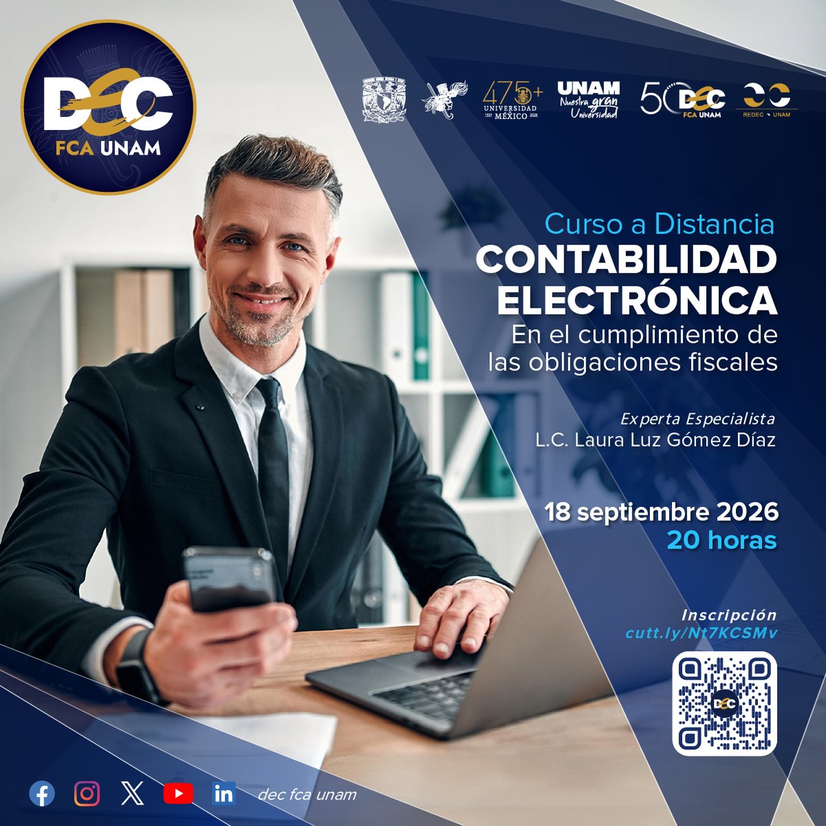 decfca's tweet photo. Curso a distancia Contabilidad Electrónica
📝 Inscríbete: https://t.co/xiG5vtIAFL
🔎 Para mayores informes: https://t.co/RJY1cIV9YR
#ContabilidadElectrónica #Contabilidad #SAT #Excel #InformaciónFinanciera #ContabilidadDigital #Finanzas #Contadores #CFDI #EstadosFinancieros https://t.co/PVgMQUB60O