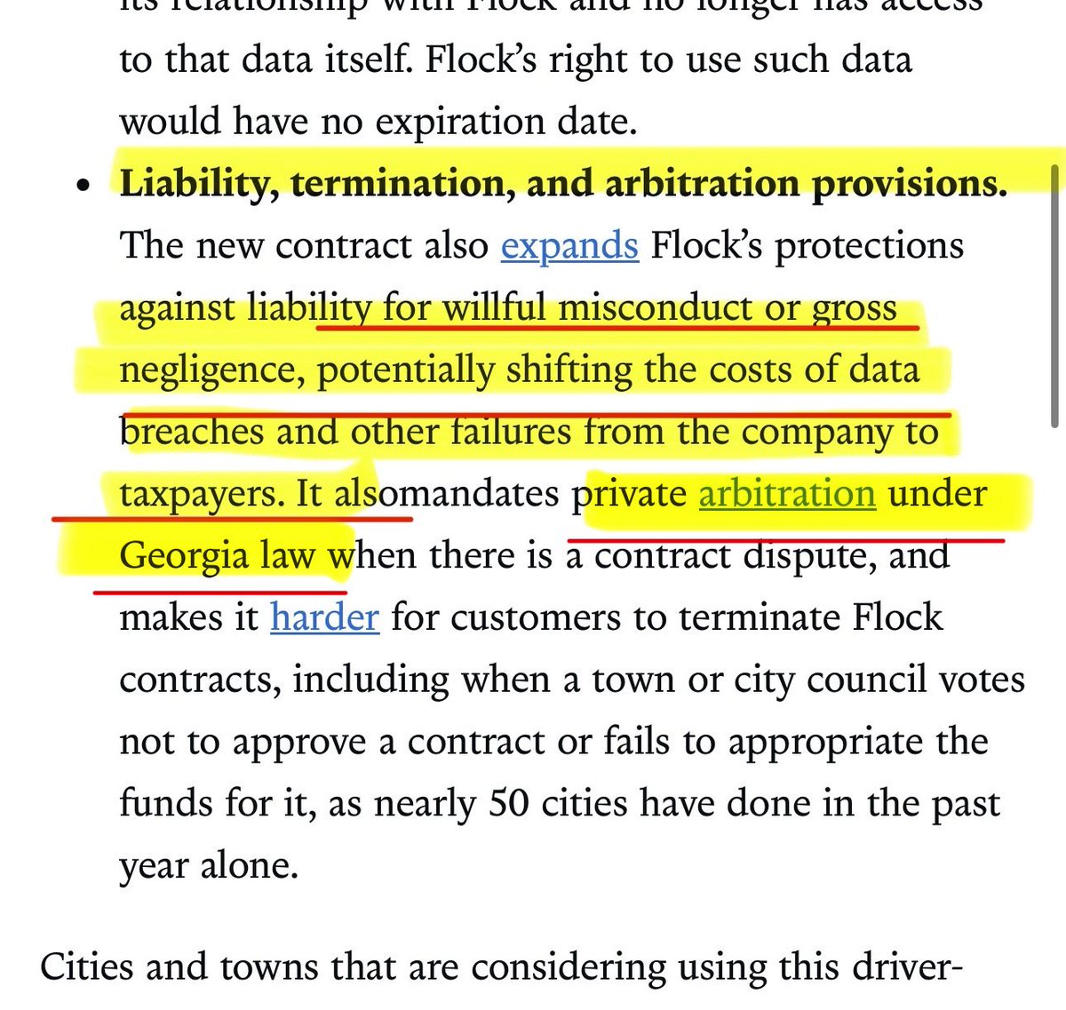 Hannibal9972485's tweet photo. These FALSE arrests and stops starting to make sense. Flock is feeding the police ALERTS 🚨 based off of altered, degraded, low-resolution copies of license plate data ALERTS .

If POLICE  want a more high-resolution original file with the metadata, the police department is forced to go back to Flock and request the "premium" file from Flock's corporate vault. Flock is deliberately degrading evidence to artificially manufacture a dependence and they’ve  altered their TERMS & CONDITIONS 4X MID CONTRACT 

Why would a company do this? 

Because If the police only get degraded copies, the police investigation relies on Flock to "enhance" or provide the real data. But more importantly, if the police department cancels the contract (like Evanston or LAPD), the police lose access to their own "owned" data because Flock controls the method and medium of access. But Flock retains a perpetual license to use the high-resolution data.

Say a CITY wants to LEAVE and CANCEL FLOCK contract 
 the police lose access to the high-resolution originals. If  THEY have  OPEN cases they all die because the degraded copies they have on file are legally useless in court. This guarantees Flock's contracts are practically unbreakable.🚨⚠️

They are holding the original evidence hostage to ensure police departments can never truly leave their platform.
🚨🚨

If the police use a degraded Flock image in court, the defense will destroy it because it lacks authentication (no metadata). This guarantees that cases will be thrown out or wrongful convictions will occur because the original high-quality data is withheld by Flock as leverage. 

One example ⚠️

LAPD's audit found that 161 plate matches were confirmed by officers, but the vehicles were not stolen. That means the "hot lists" feeding the alerts are inaccurate. 

Why is this allowed to persist? Flock's new T&C expands protections against liability for willful misconduct or gross negligence ⚠️. Flock knows the alerts are false. They know cops are stopping people based on bad data. But they shifted the liability to the taxpayers (the city) and locked the city into mandatory arbitration in Georgia so the citizens can't sue Flock effectively.
——
Another case is where

Evanston, Illinois, voted to cancel their Flock contract and deactivate their 19 cameras in August 2025. They issued an official termination notice. During the termination period, the cameras disappeared from the poles. But then, Flock physically reinstalled the cameras back on Evanston streets without municipal authorization🚨👀

Evanston issued a cease-and-desist order on September 18. Flock claimed the reinstalled cameras were "inactive," but they left them up for months, only removing them when a news organization started asking questions.

Why would a company reinstall dead cameras on public poles after being fired?

Look at the new February 2026 contract terms. Flock wrote in a "perpetual" right for themselves to keep using customer data to "support and improve its services" even after a town terminates its relationship with Flock.

Flock wrote the perpetual license into the contract because they are building a shadow surveillance network using the physical infrastructure of cancelled jurisdictions.

A camera that is "inactive" to the local police department is not inactive to Flock's corporate servers🚨👀. The Flock cameras are solar-powered and cellular-enabled. They do not need the local police department's network to operate. They connect directly to Flock's cloud..

When Evanston cancelled their contract, Flock reinstalled the cameras because those cameras were still transmitting raw vehicle data to Flock's nationwide database for their own proprietary use. They bypassed the local city council entirely. Flock is using the physical utility poles of cities that explicitly fired them to illegally harvest location data on American citizens without a government contract or legal authorization

https://t.co/PV9Uwd85K4

@RepThomasMassie