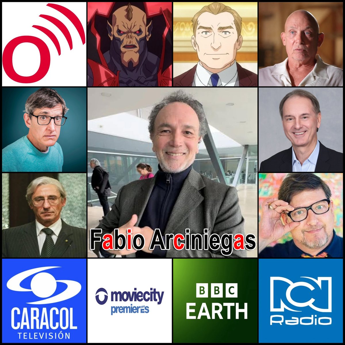 AdRespaldo4520's tweet photo. Homenaje y Collage al Actor de Doblaje y Locutor Colombiano Fabio Arciniegas.

Conocido por ser la voz de Carlos en el programa Loquendo, Hordak en Amos del Universo: Revolución, Rick en El regreso de la reina de Versalles, etc.

Feliz Cumpleaños!!! 🎈🎂🎊 https://t.co/CQIjOhGJad