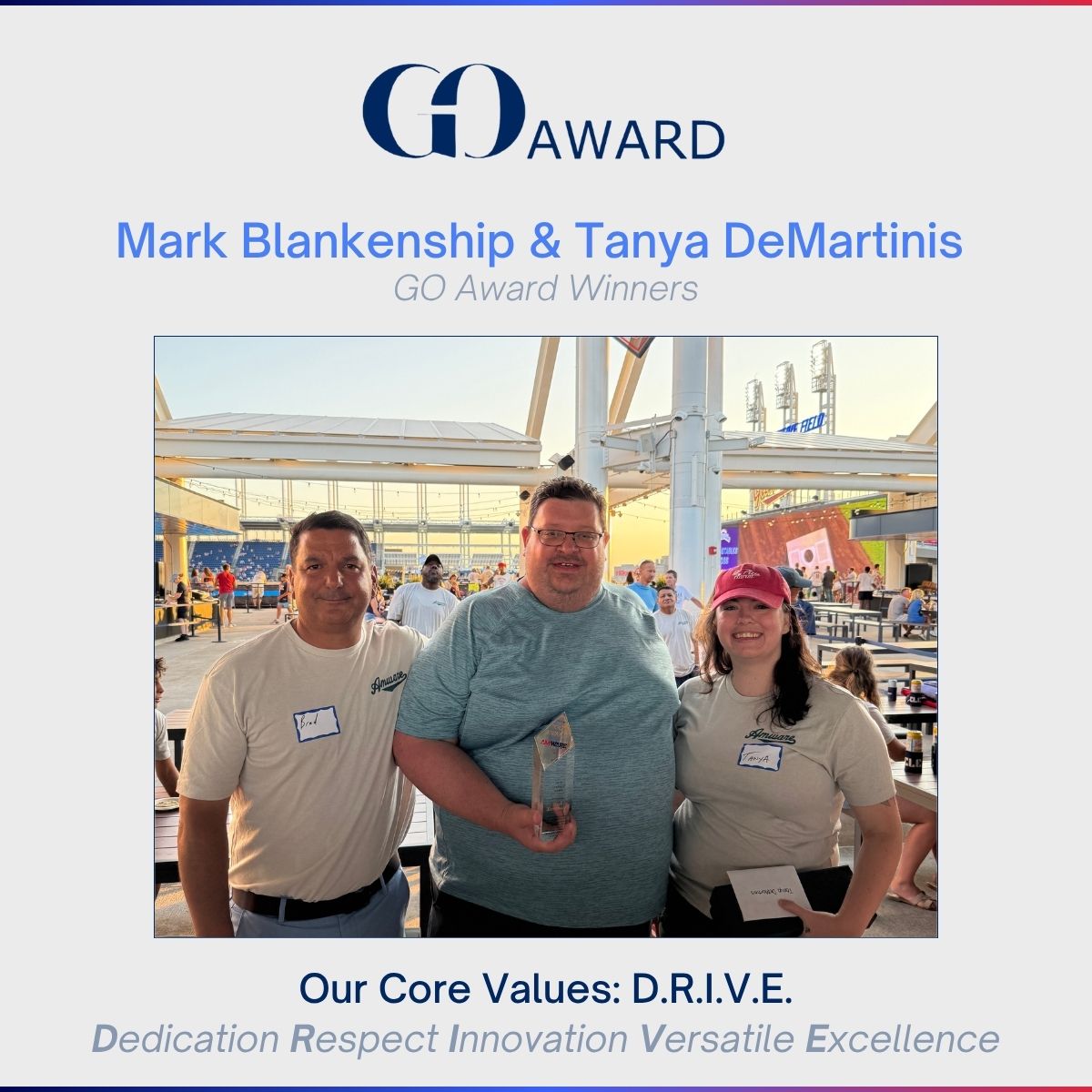 AmwareCompanies's tweet photo. Please join us in congratulating our GO Award winners, Mark Blankenship and Tanya DeMartinis! 🏆

Congratulations to you both. You represent the very best of Amware! https://t.co/DNoZ3Vvu6y