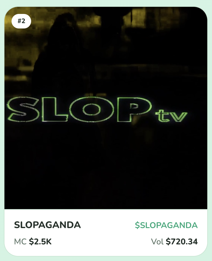 pumpvinelaunch's tweet photo. $SLOPAGANDA is the second coin in our platform... all creator rewards to https://t.co/CDrtAmOr3U https://t.co/9nW1xqYckE