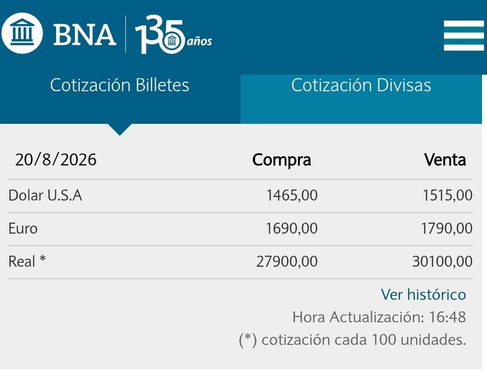 prensabna's tweet photo. CIERRE. Cotización del dólar en el Banco Nación. https://t.co/u1chM6gDT1