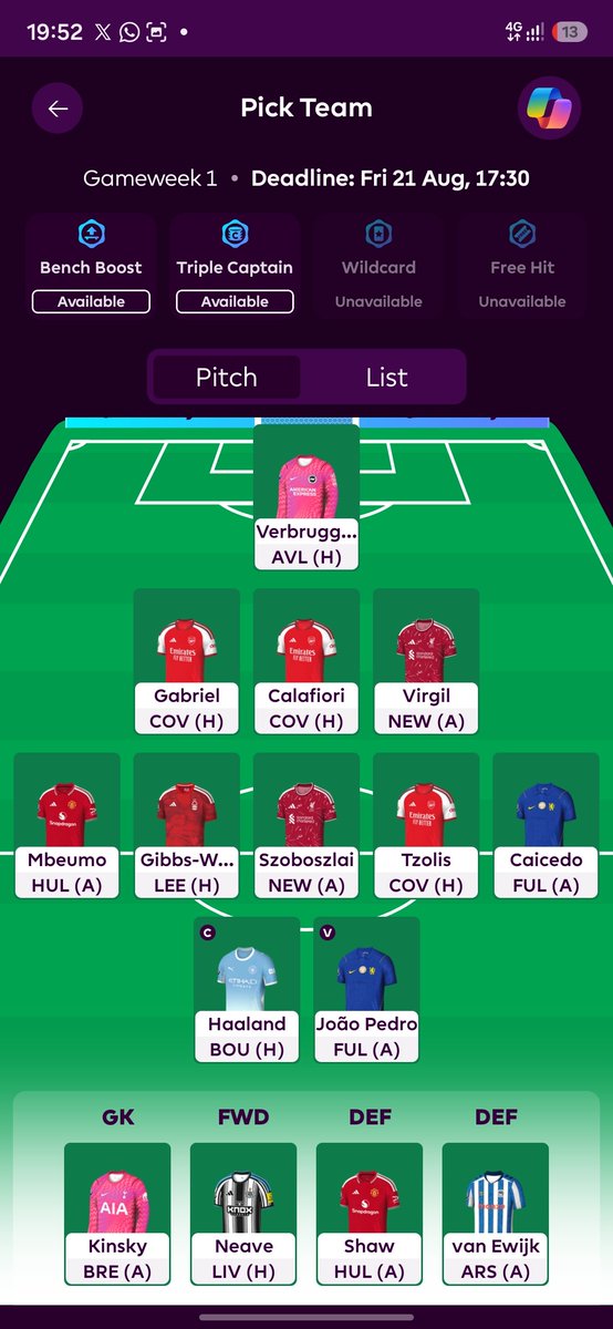 rain_for70919's tweet photo. @FPLHenners Rate my team https://t.co/KT8xnoFgCP