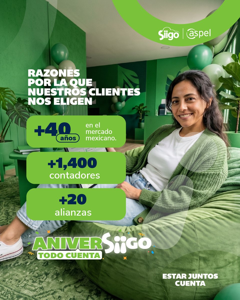 SiigoAspel's tweet photo. 🎉Nuestro aniversario no solo celebra años de historia; celebra a las #PyMEs mexicanas que han confiado en nosotros para simplificar su gestión y avanzar con más tranquilidad.
Conoce por qué seguimos siendo el aliado de miles de empresarios en México.👇
https://t.co/8wmB7TZf4E https://t.co/2dMBnZbUh9