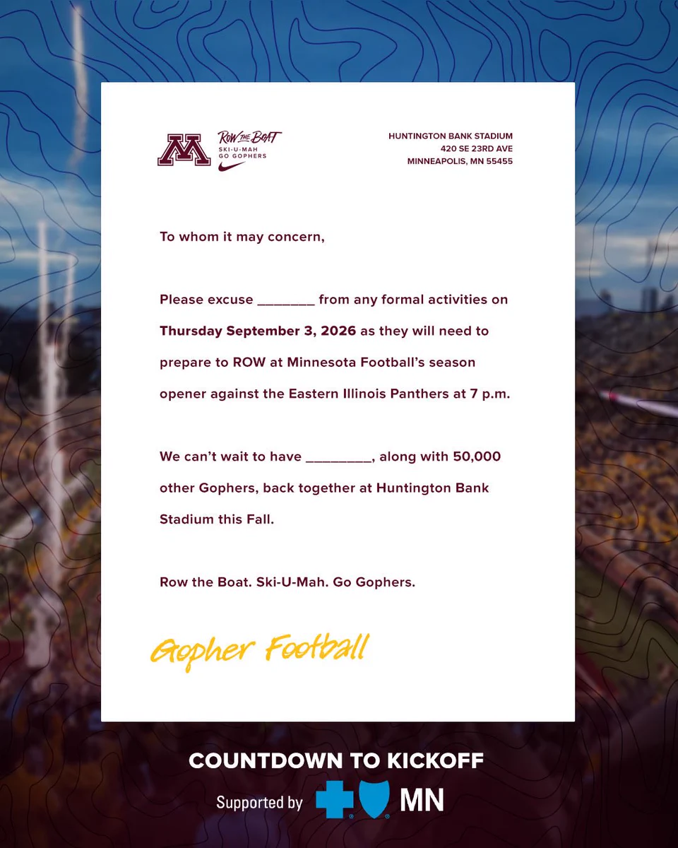 Two-weeks excuse letter presented by Blue Cross and Blue Shield of Minnesota in 2026.