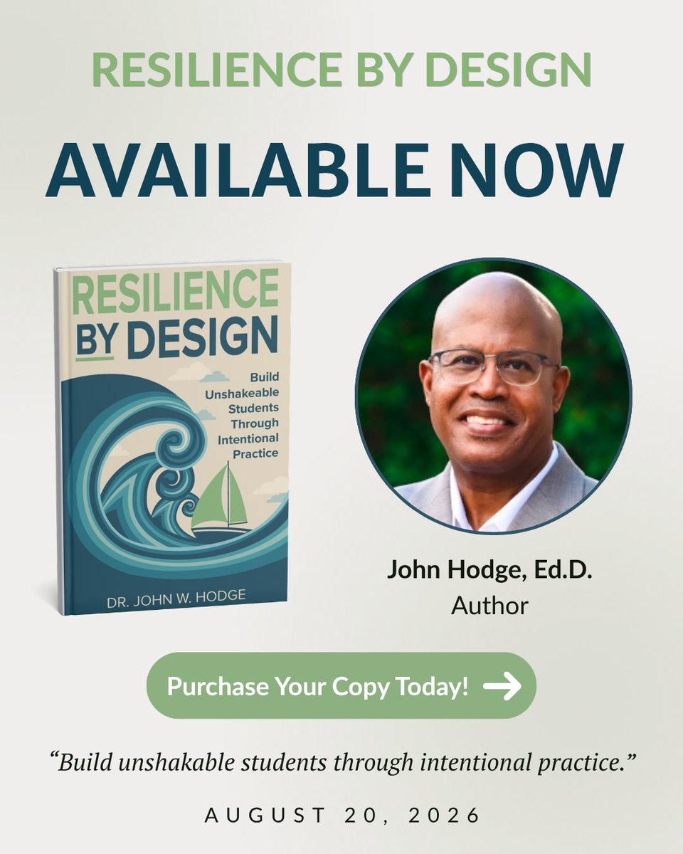 AADULLC's tweet photo. It’s here! Resilience by Design by Dr. John Hodge is available TODAY!  Discover powerful strategies for building resilient school cultures, strengthening relationships, and helping students and educators thrive. Get your copy: https://t.co/9MvO75ySsO #ResilienceByDesign #DrHodge https://t.co/l20FRdxqoB
