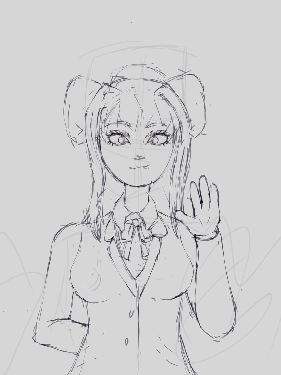 Grasscherben's tweet photo. De nuevo, luego de estar 67 días sin dibujar, me digne a empezar un nuevo dibujo.

#wip #sketch #digitalart #ddlc #monika https://t.co/vx10tXhYAC