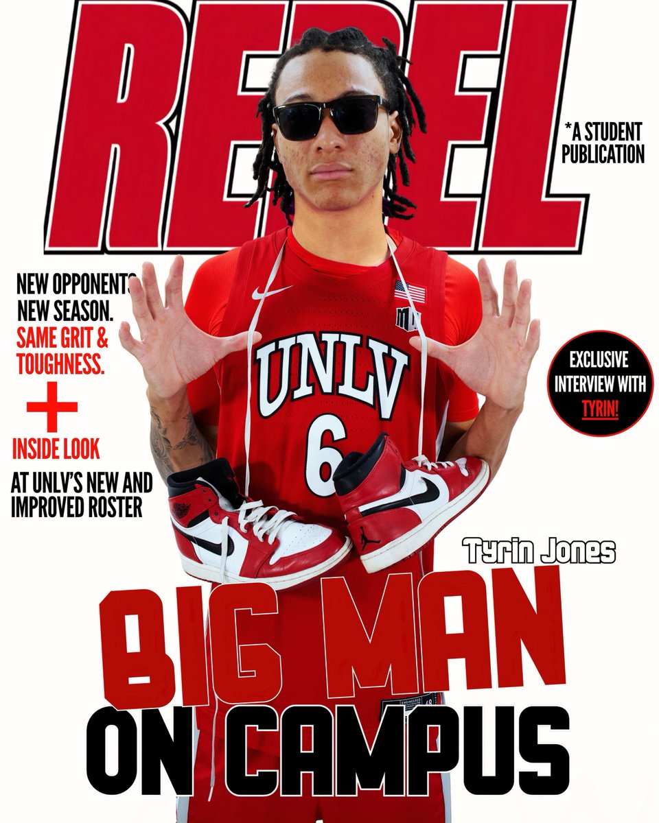 RebelReportUNLV's tweet photo. Vegas raised him. Now Tyrin Jones has the opportunity to make an impact on the team he grew up watching❤️

FIRST EDITION OF THE RSN PRODUCED REBEL IS OUT NOW! https://t.co/i9Dd0JrRUB