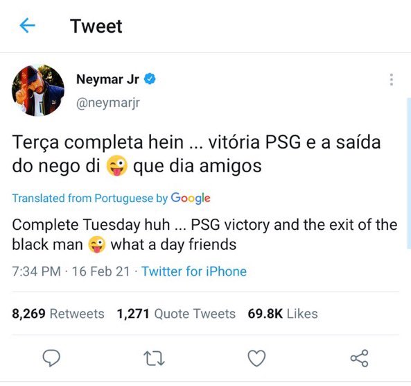 _osamm's tweet photo. Crl lembrei do que o Neymar foi massacrado na frança por terem achado que ele fez comentário racista https://t.co/G2c7VOHHYT