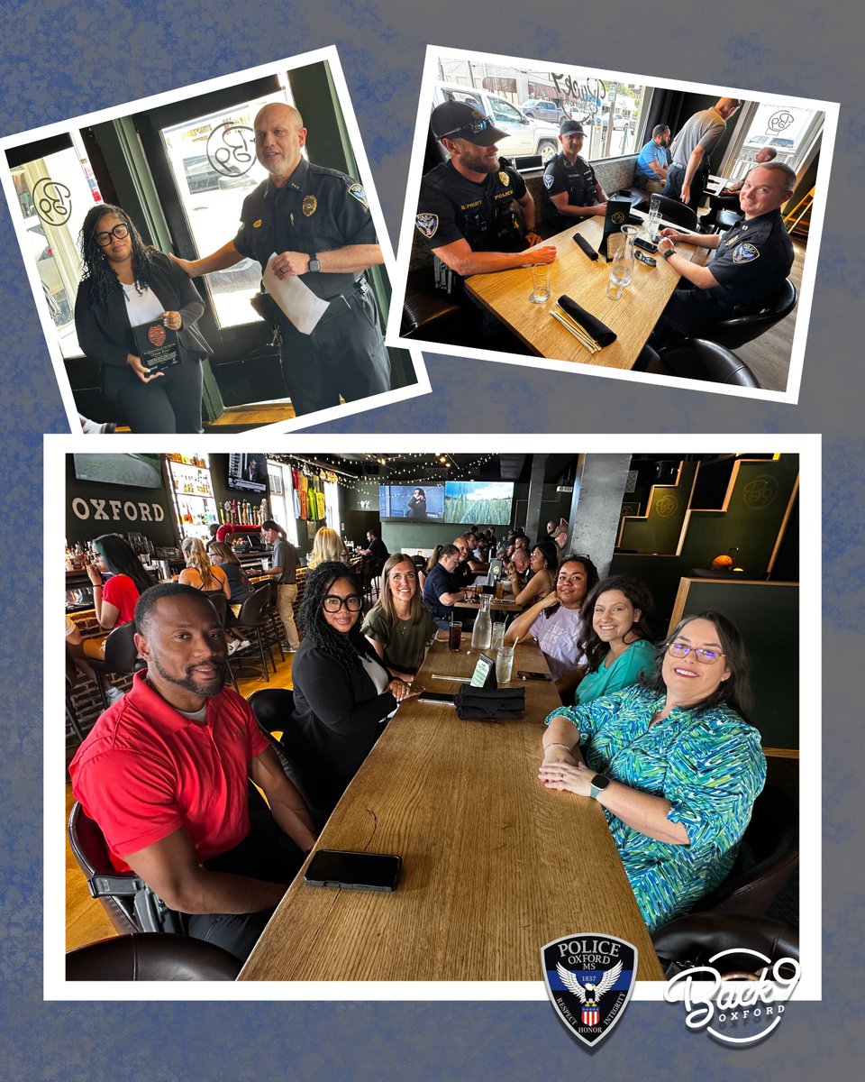 OxfordPolice's tweet photo. Congratulations to Christina Hervey, our Assistant Victim Services Coordinator, on being named the Strive 4 Marketing First Responder of the Month! 👏💙

During a recent call when things were moving quickly, Christina stepped in to help our dispatcher staff and put her training and experience to work. She helped establish communication, calm the situation and ultimately played a key role in helping bring the call to a safe conclusion.

Christina’s willingness to jump in wherever she is needed is a great example of the teamwork and compassion that make OPD special.

Congratulations, Christina, and thank you for always being willing to serve wherever you’re needed!

A special thank you to Strive 4 Marketing and Delta Dog for sponsoring this month’s luncheon and supporting our first law enforcement community! 💙