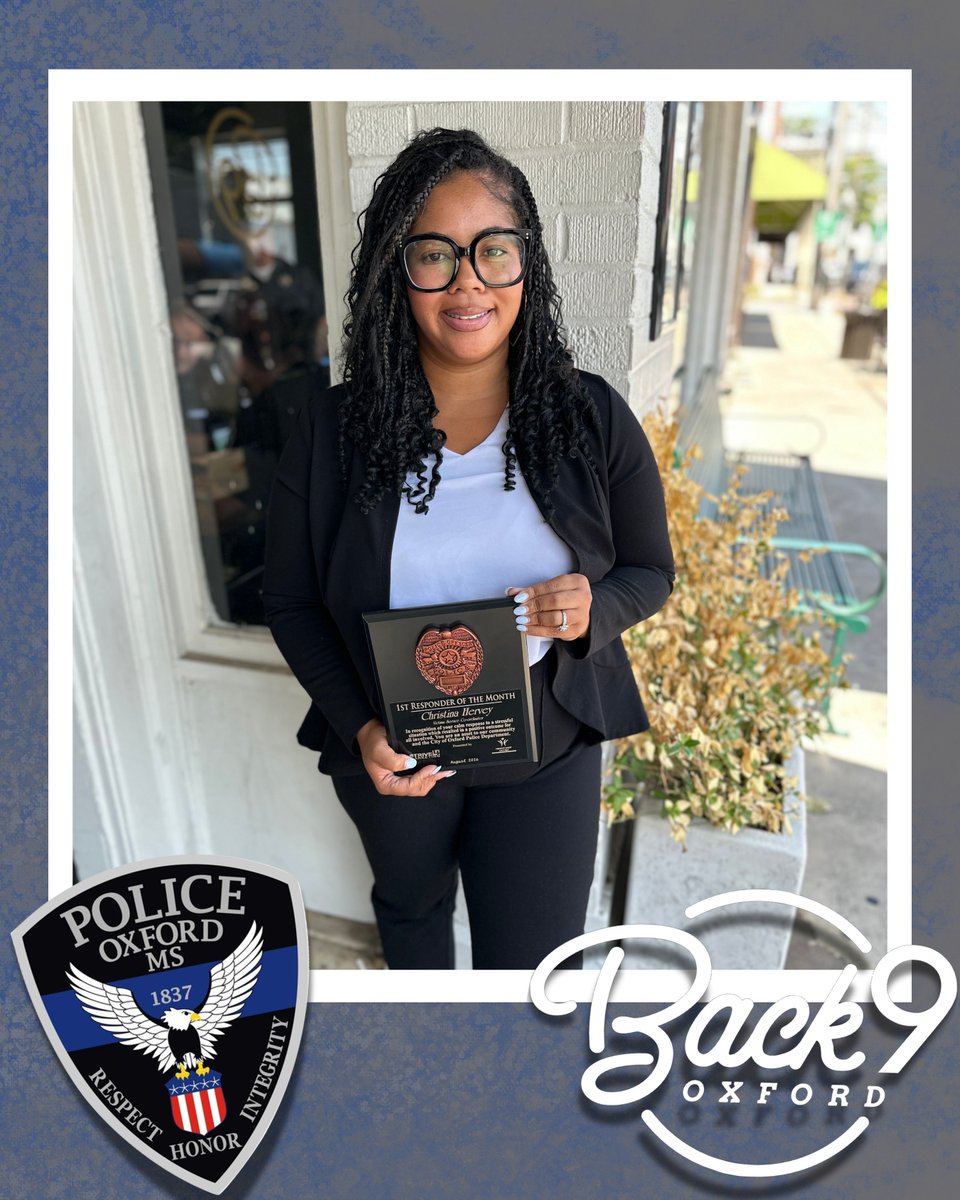 OxfordPolice's tweet photo. Congratulations to Christina Hervey, our Assistant Victim Services Coordinator, on being named the Strive 4 Marketing First Responder of the Month! 👏💙

During a recent call when things were moving quickly, Christina stepped in to help our dispatcher staff and put her training and experience to work. She helped establish communication, calm the situation and ultimately played a key role in helping bring the call to a safe conclusion.

Christina’s willingness to jump in wherever she is needed is a great example of the teamwork and compassion that make OPD special.

Congratulations, Christina, and thank you for always being willing to serve wherever you’re needed!

A special thank you to Strive 4 Marketing and Delta Dog for sponsoring this month’s luncheon and supporting our first law enforcement community! 💙