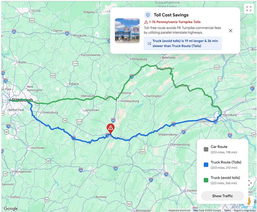 LogisticsLounge's tweet photo. CMV ROUTING NOW AVAILBALE ON GOOGLE MAPS!!

News brought to you by Trucking News Hub
Courtesy of CCJ

https://t.co/uQlK130fXj https://t.co/16sNdtJ077