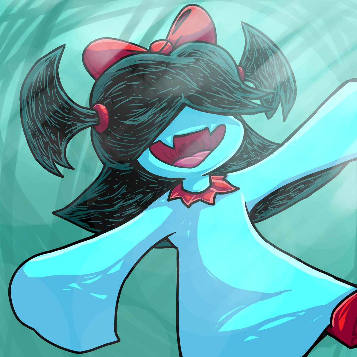 Bulkydust's tweet photo. Aqua from Deltarune! #Deltarune #DeltaruneFanart
#Art https://t.co/6HxTG0YNqR