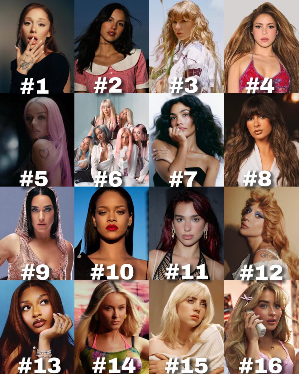 ThePopStuff's tweet photo. Best-selling digital female artists right now: https://t.co/686C61hpWl