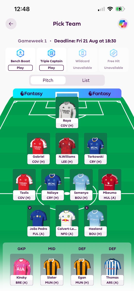 AndrewTrueman2's tweet photo. @FPLModmen Haaland or no Haaland and BB gw1? https://t.co/jd2SocbJXJ