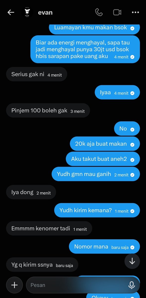 cianrt's tweet photo. Hiburan malam ini, berawal dri ngaku punya 15jt USD, berakhir ke pinjem dulu 100k 😂 https://t.co/zEfPXZ0f9x