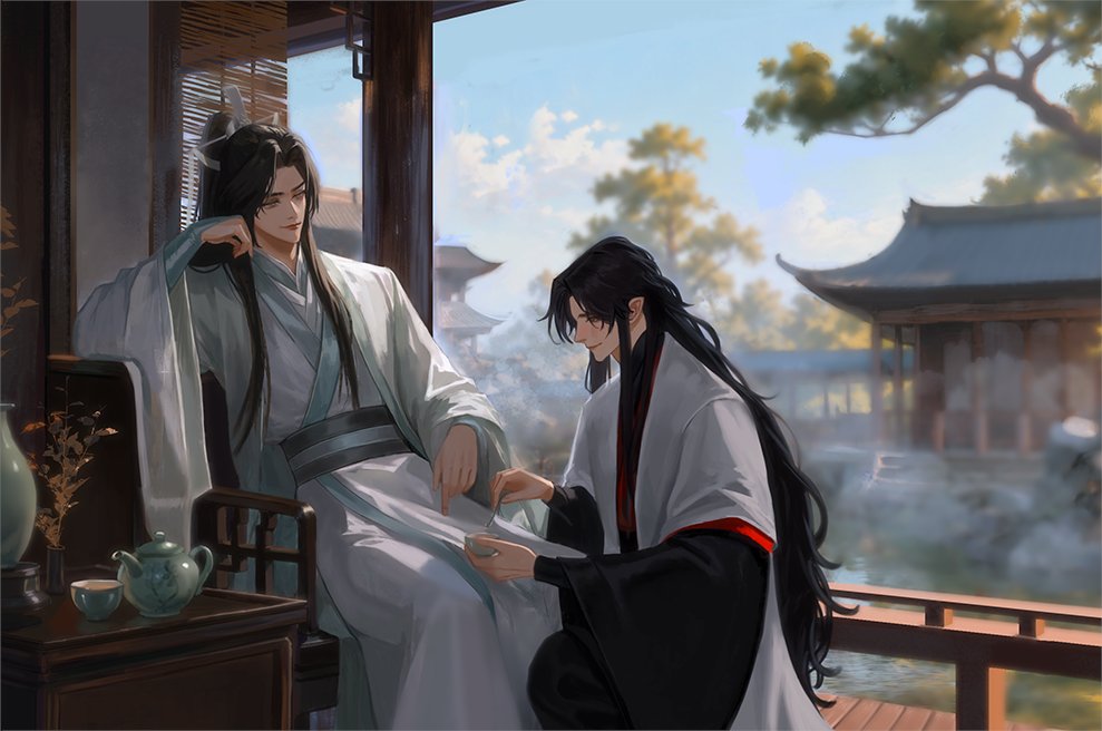 HungryAthena's tweet photo. I took way too long with this but I'm here to share with you my piece for the MXTX 2027 Calendar ^^ I didn't manage to publish this on time for the campaign (It has ended already) but I figured I'd share my piece with you still #bingqiu #SVSSS https://t.co/Lyxmdt17Se