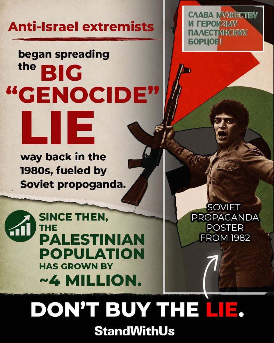 RozRothstein's tweet photo. It's simple: a lie repeated many times is still a lie.  

A horrific conflict is not the same thing as a genocide.  And who benefits from this big lie? Hamas - the genocidal terrorists who treat Palestinian civilians as "necessary sacrifices" in a forever war to destroy Israel. https://t.co/ilSmRtt1mW