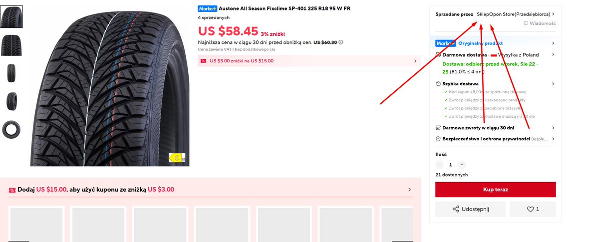 lowcychin's tweet photo. Ponad 9000 modeli opon od teraz na AliExpress! I co najlepsze  AliExpress dopłaca do zakupu opon 🔥
https://t.co/Qxqm36jwFg

SklepOpon sprzedaje teraz również na AliExpress i na niektórych kompletach wychodzi naprawdę gruba różnica. Przykładowo te opony są aż 120 zł taniej ZA SZTUKĘ niż normalnie 👀

💸 Jak kupić najtaniej?
Dodajcie opony i w koszyku wpisujecie jeden z aktualnych kodów:
https://t.co/veBqklMgzc

🔎 Chcecie znaleźć opony do swojego samochodu?
Wejdźcie do sklepu sprzedawcy na AliExpress i wyszukajcie konkretny model lub rozmiar.
A jeśli nie możecie znaleźć swoich opon, napiszcie do mnie na PW i podajcie dokładny model który szukacie  postaram się wam pomóc

Skomentujcie, polajkujcie lub podajcie dalej czym większe zakupy u Polskich sprzedawców tym więcej takich okazji od Polskich sprzedawców!

#reklama