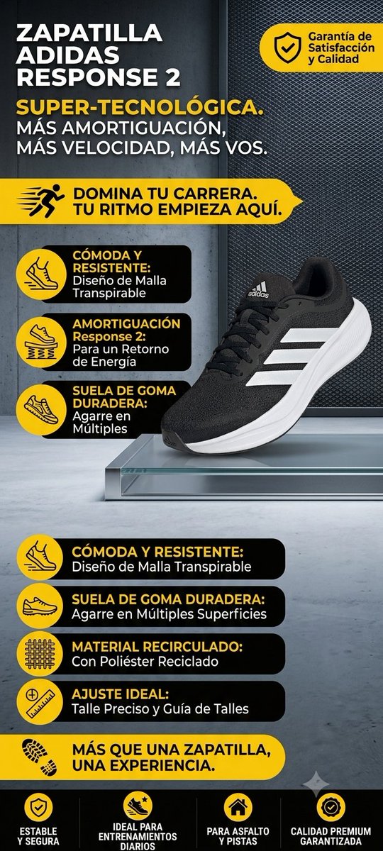 ofertonml's tweet photo. 🏃‍♂️ Adidas Response 2: Rendimiento y comodidad en cada paso.
Máxima amortiguación, malla transpirable y suela de alta durabilidad para tus entrenamientos diarios.
¡Superá tus límites con el mejor agarre y confort! #Adidas #Running #Zapatillas

A TAN SOLO $99.999
MISMO PRECIO 6 CUOTAS DE $16.666
https://t.co/jN8VXSc8tH