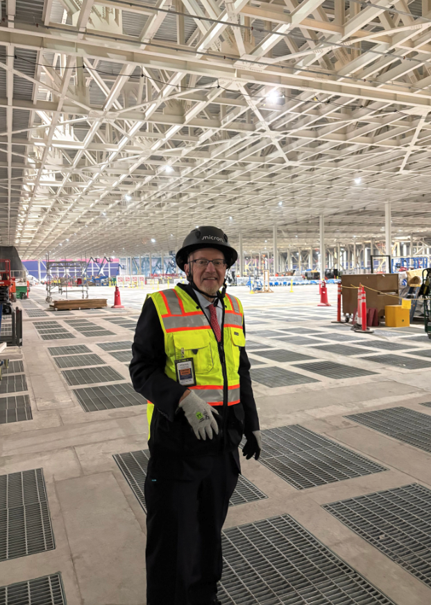 Polymarket's tweet photo. JUST IN: Jim Cramer visits Micron’s R&amp;D chip facility in Boise, Idaho, after declaring the stock can "double" from current levels. https://t.co/6YMCLIdFS5