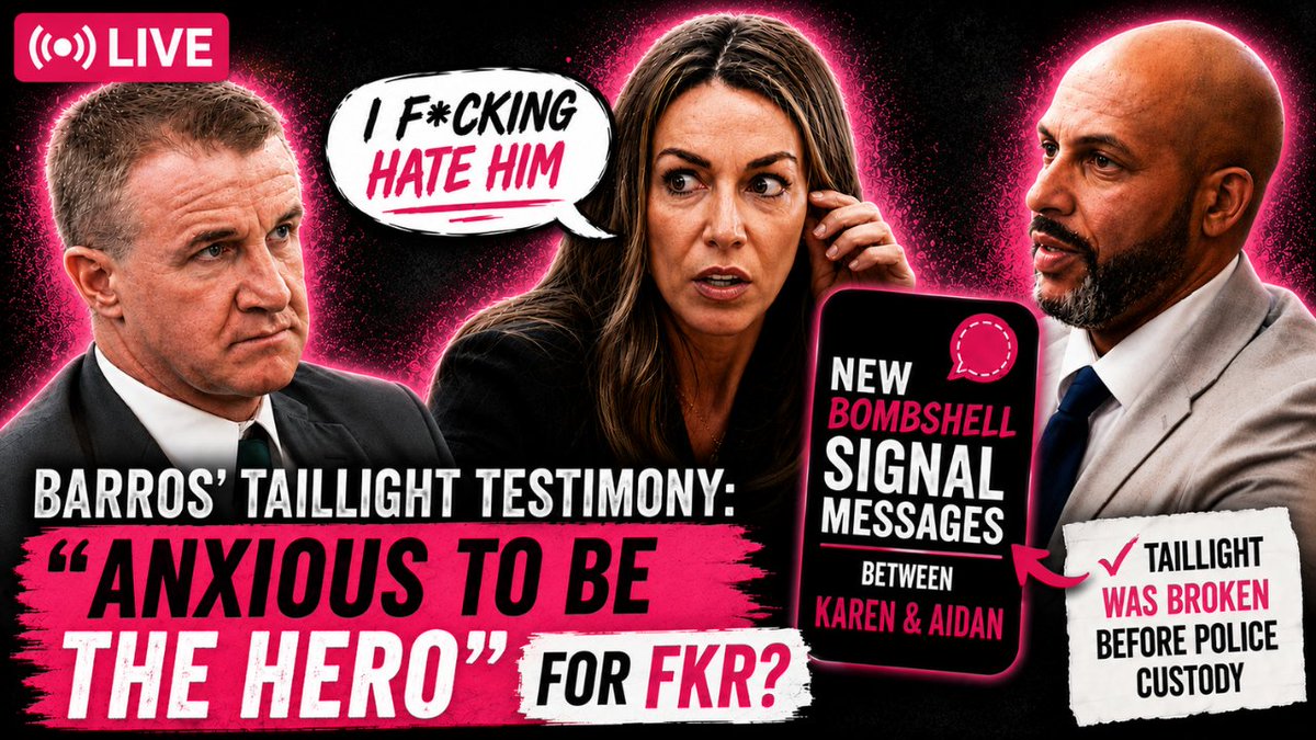 NEW__Pod's tweet photo. Is anyone surprised that Turtleboy continues to make things worse for himself & Karen? I know I’m not.

Join me tomorrow at 1 PM ET as we dig into the latest leaked Signal messages between #KarenRead and #Turtleboy — and what they reveal about Sgt. Barros, his testimony, and the FKR narrative surrounding him.

https://t.co/uOwhJnaE5V
